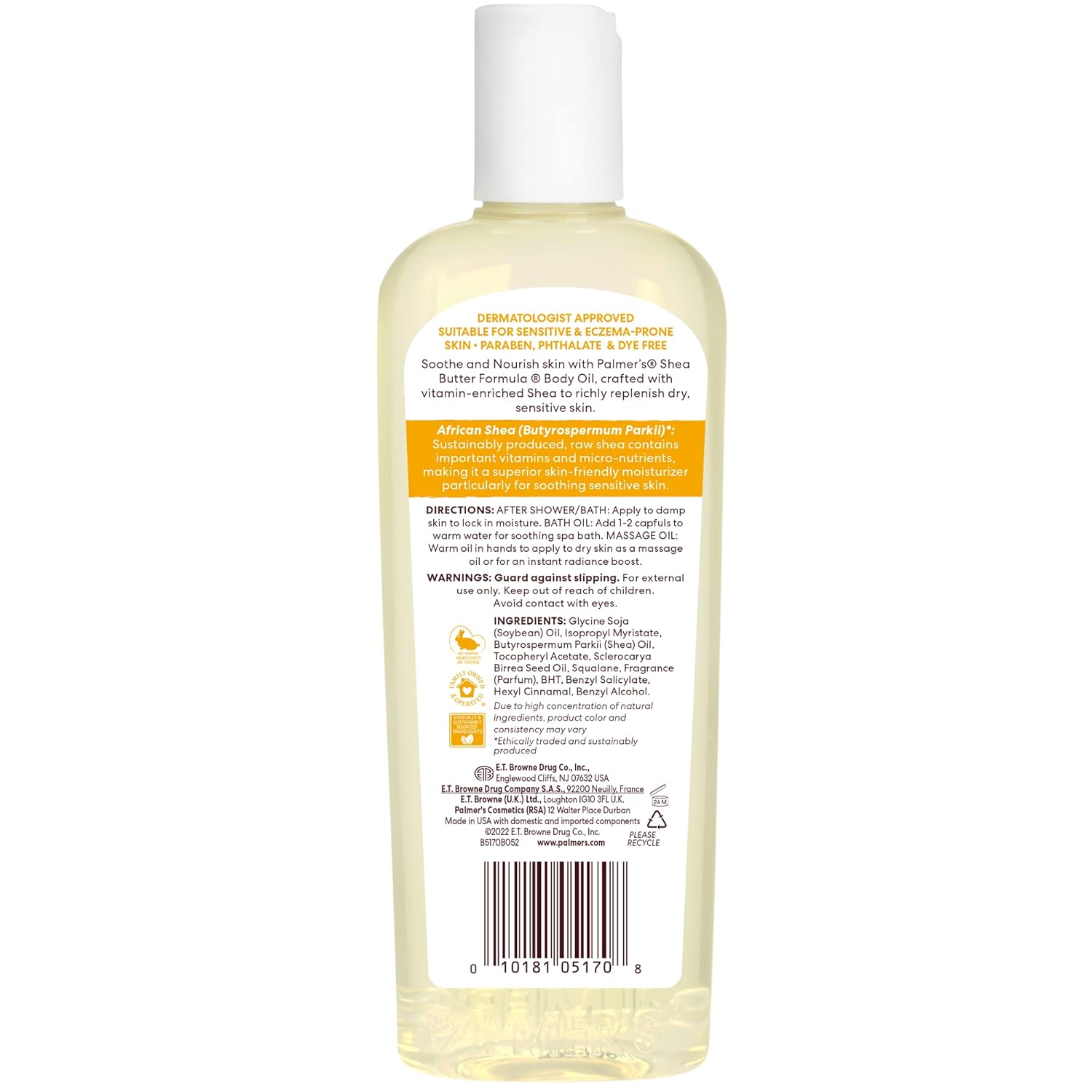 Palmer's Shea Formula Raw Shea Body Oil with Vitamin E, Deep Body Moisturizer