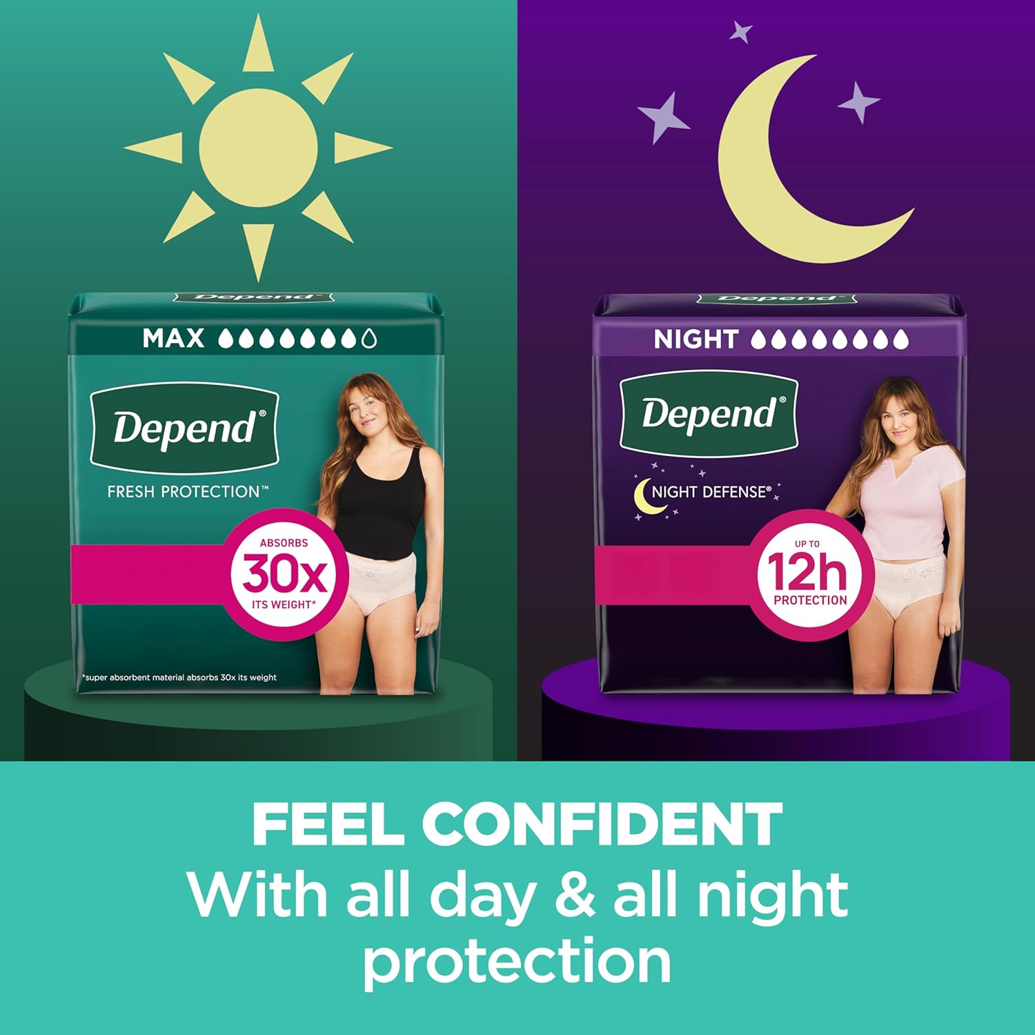 Depend Fresh Protection Adult Diapers, Incontinence & Postpartum Bladder Leak
