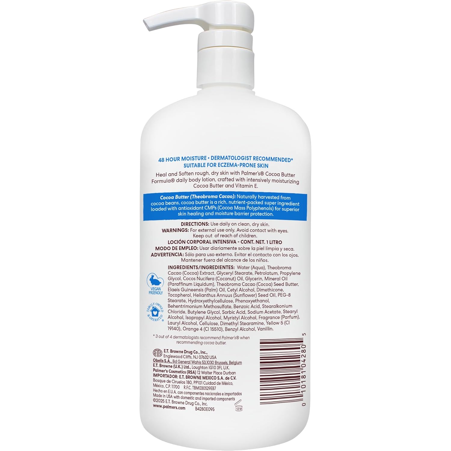 Palmer's Cocoa Butter Formula Daily Skin Therapy Body Lotion, 33.8 Oz Pump