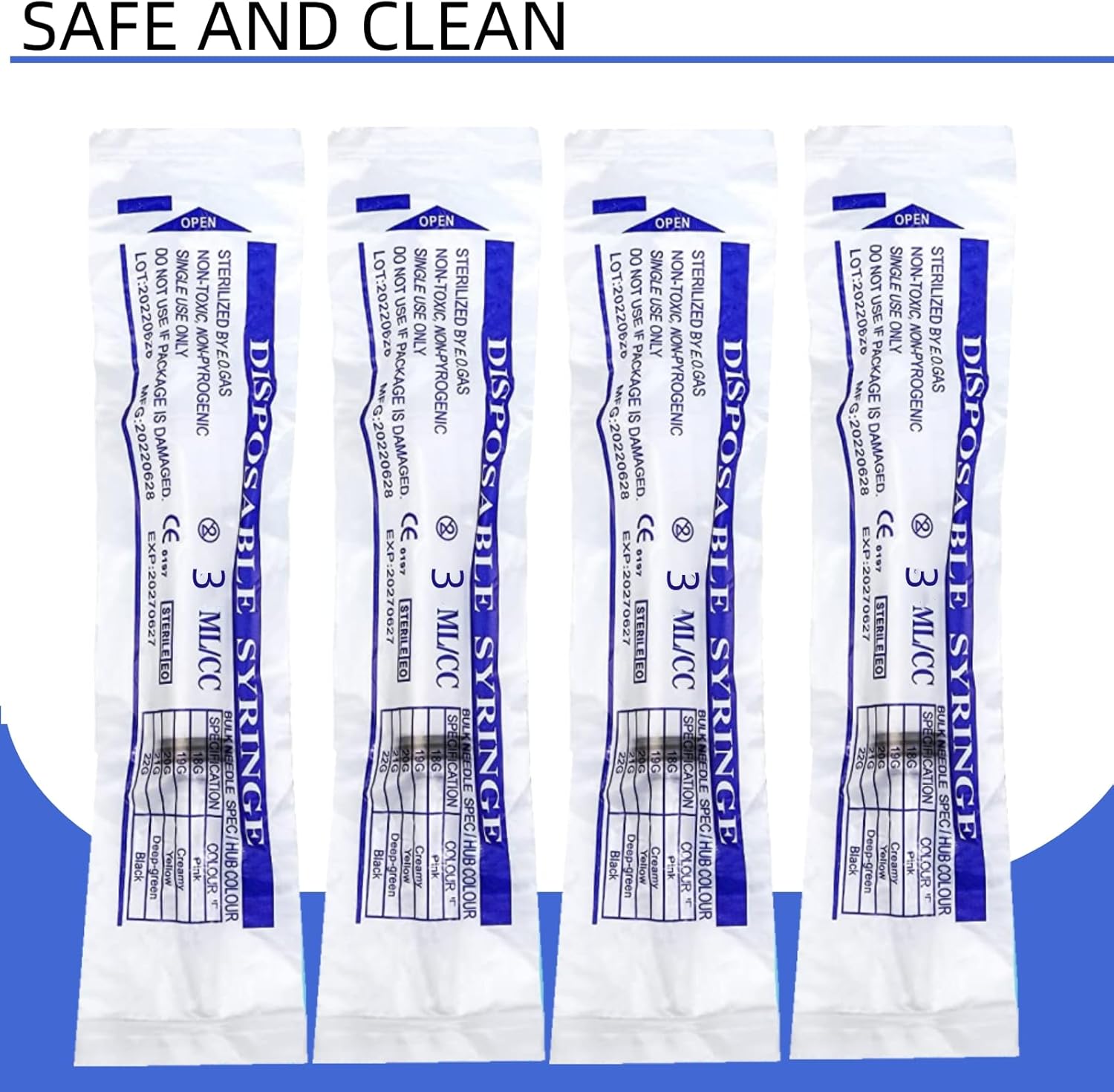 100 Pack Disposable 3ml/cc Lab Syringes with 23Ga 1 Inch Needle Luer Lock