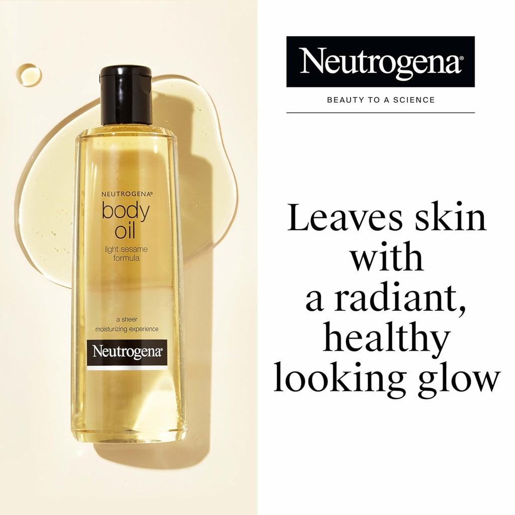 Neutrogena Body Oil Light Sesame Formula, 16 fl oz, Radiant Glow Moisturizer
