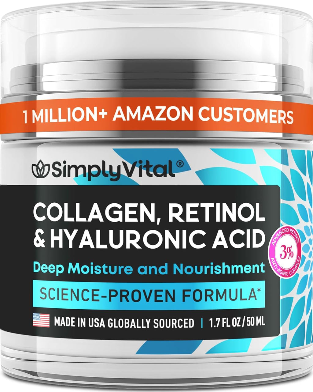 Anti-Aging Face Moisturizer with Retinol, Collagen & Hyaluronic Acid - Made