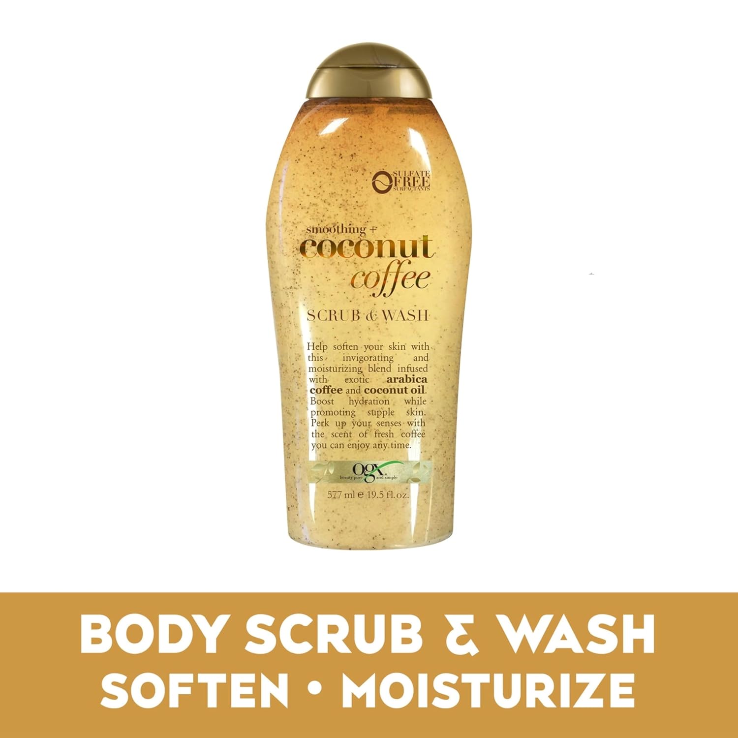 OGX Smoothing + Coconut Coffee Exfoliating Body Scrub with Arabica Coffee &