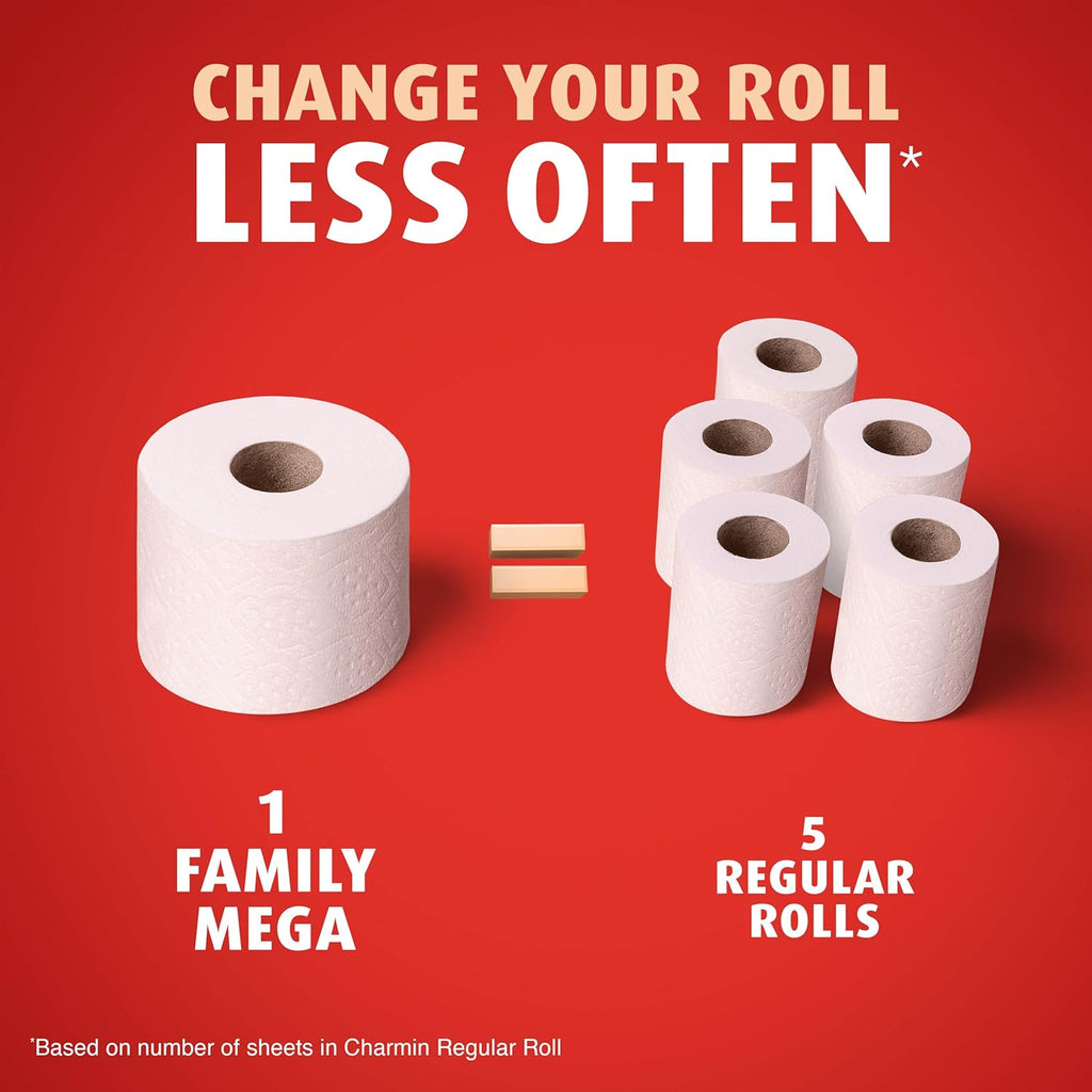 Charmin Ultra Strong Clean Touch Toilet Paper, 24 Family Mega Rolls = 120