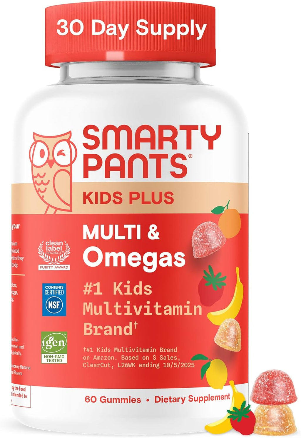 SmartyPants Kids Multivitamin Gummies with Omega 3 DHA/EPA, Vitamins D3, C