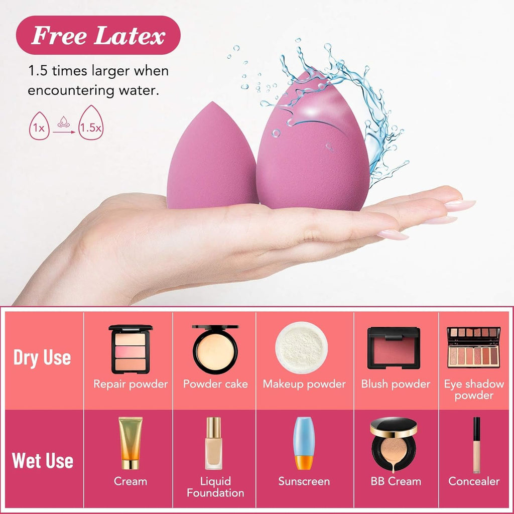 14PCS Makeup Sponge Set, Beauty Blender Sponge for Foundation Blending with