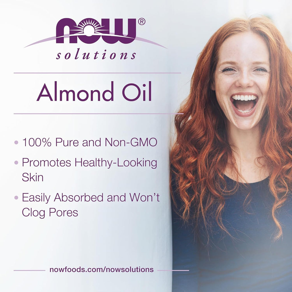 NOW Foods Solutions, Sweet Almond Oil, 100% Pure Moisturizing Oil, Promotes