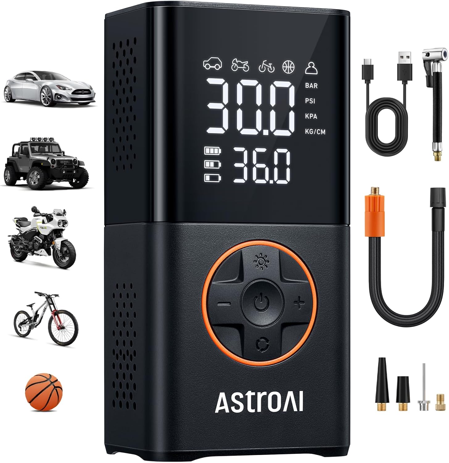 AstroAI L7 Tire Inflator Portable Air Compressor Cordless Mini Bike Pump with