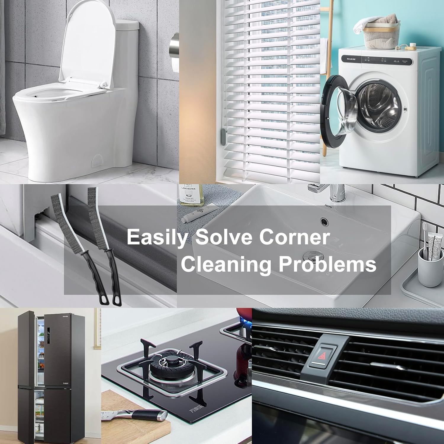 Crevice Cleaning Brush•?ÎHard-Bristled Grout Brush•?Î2026 New Multifunctional Gap Cleaning Brush Tool•?ÎDead Corners Brushes for Bathroom Kitchen Tiles Window Door Slots•?Î3pcs
