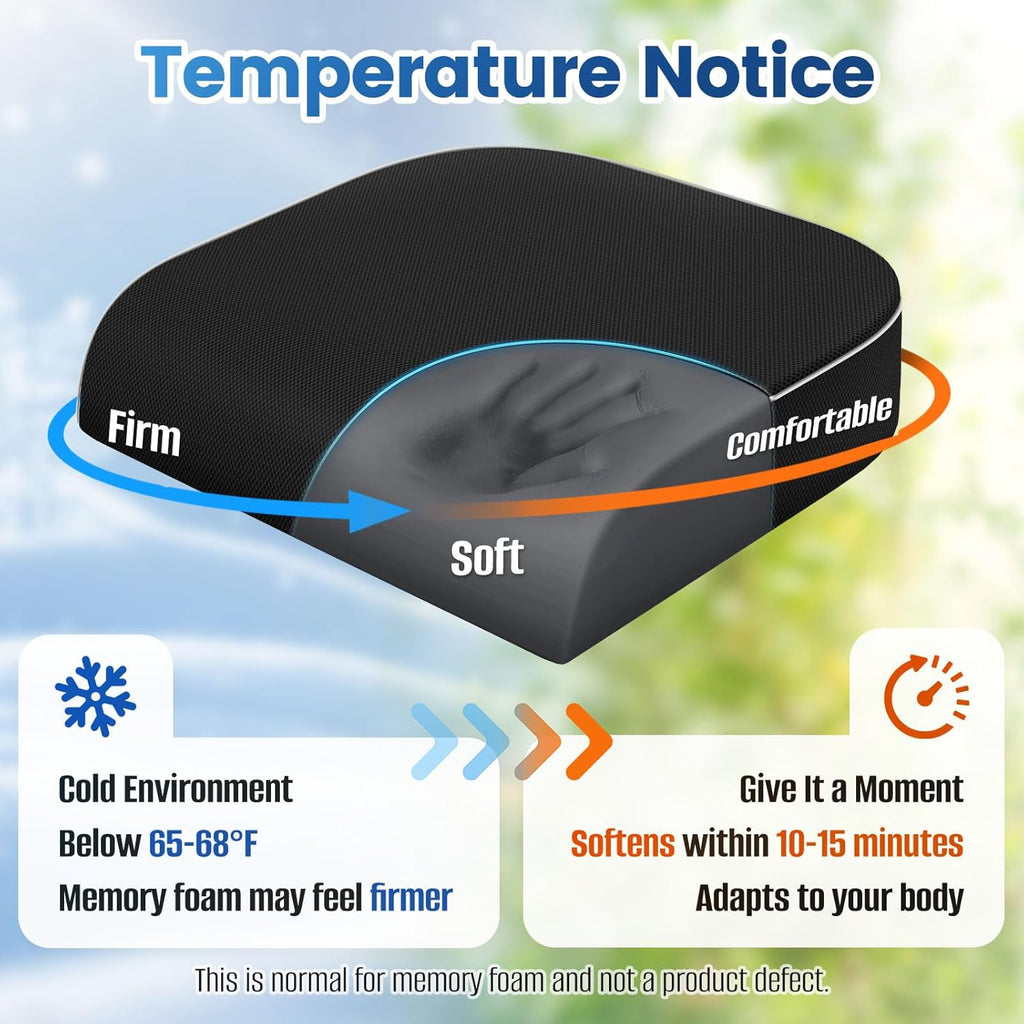 SweetSlubr Seat Cushion for Tailbone Pain Relief, Office Chair Cushion