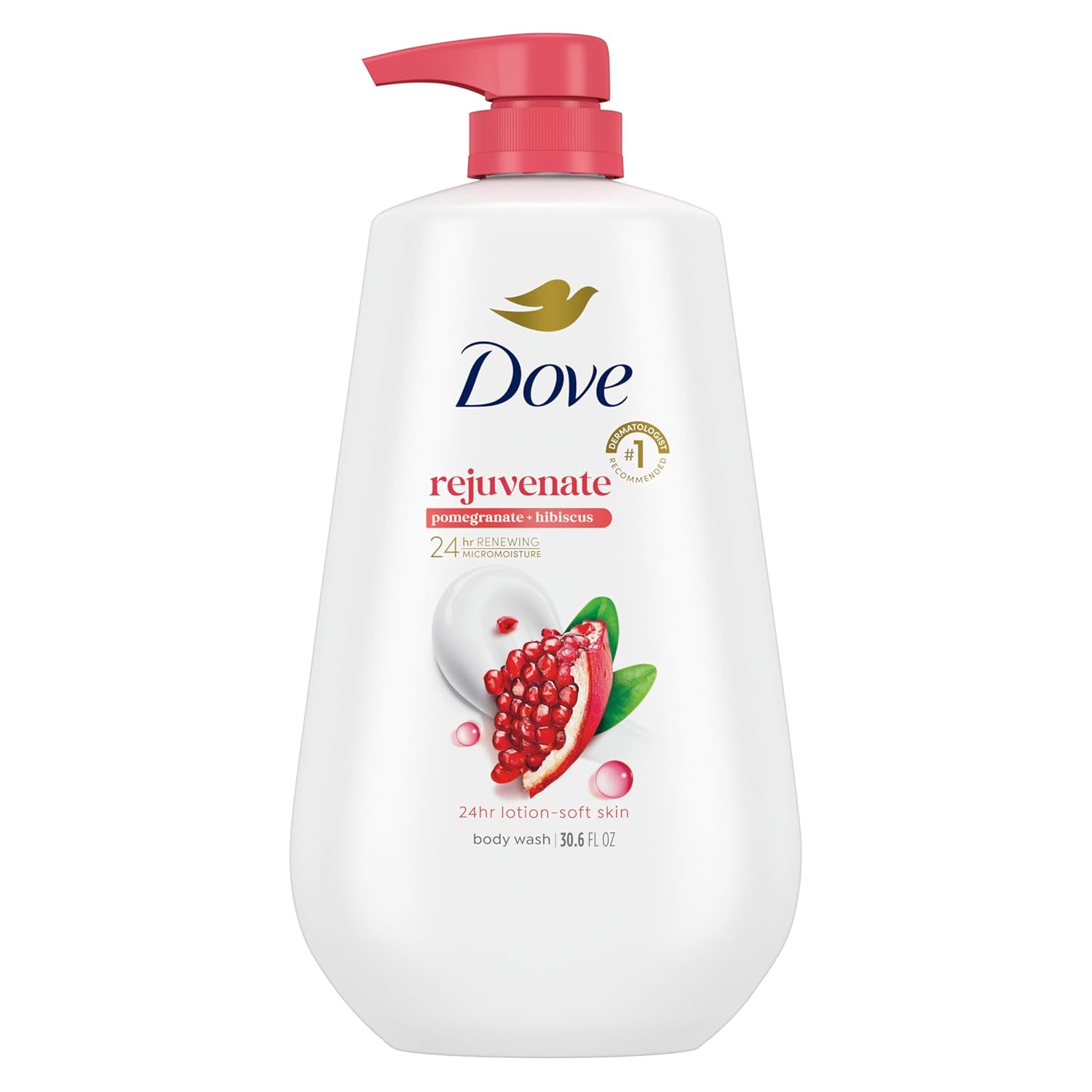 Dove Body Wash with Pump Rejuvenate Pomegranate & Hibiscus for 24hr
