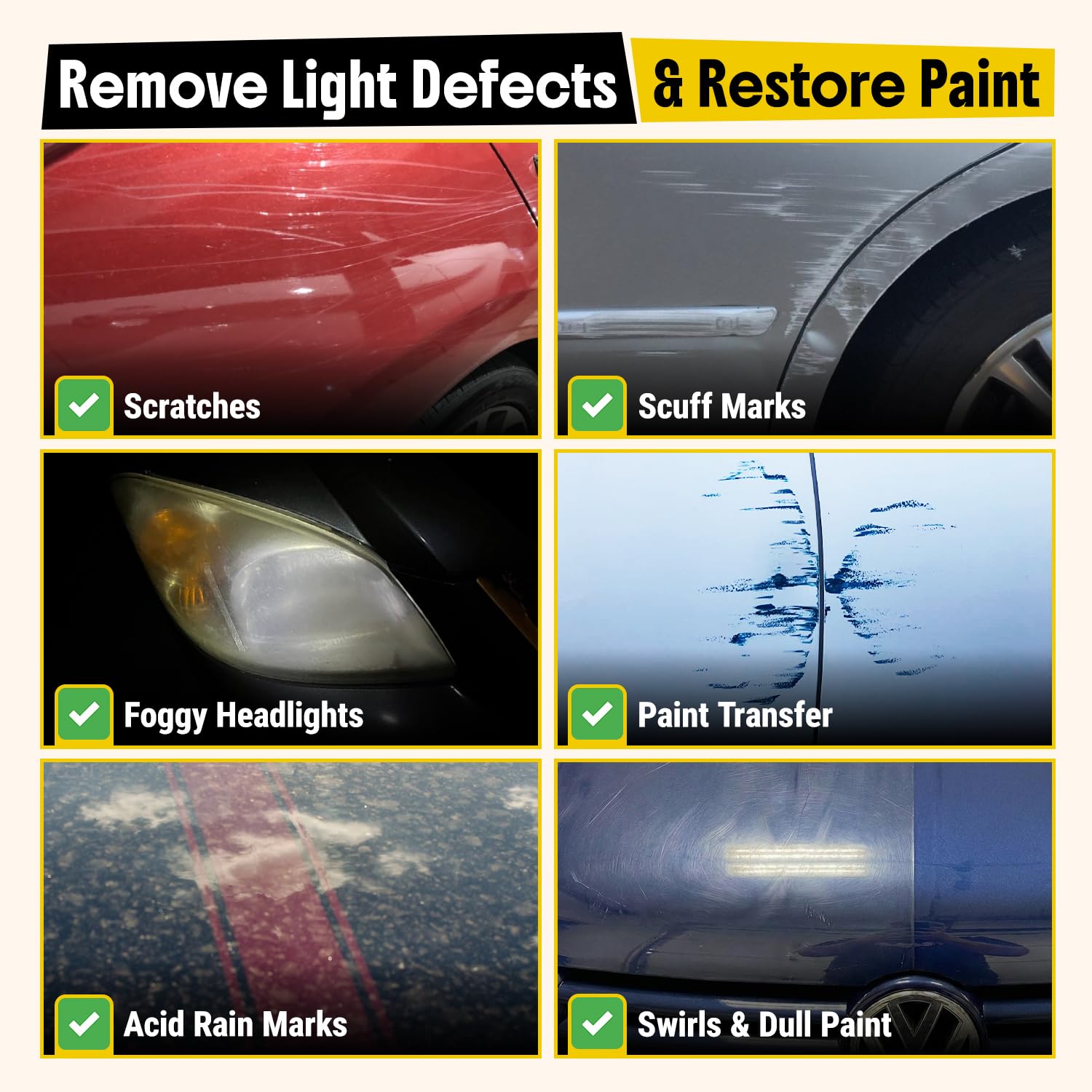 Carfidant Scratch Repair and Swirl Remover - Car Paint Scratch Remover & Restorer Kit with Buffer Pad - Polishing & Waxing Kits - Compound for Vehicles Paint Repair - 8.4 fl. Oz.