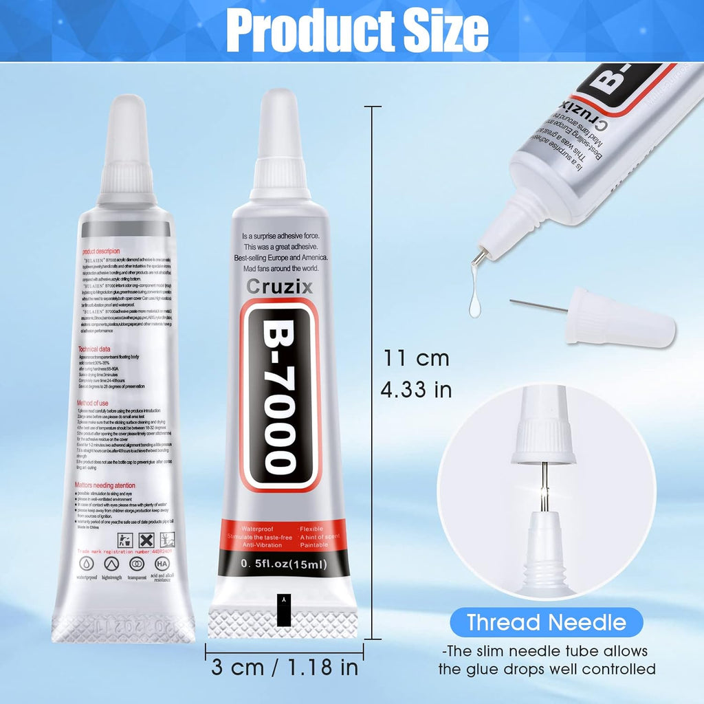 B-7000 Glue Clear for Rhinestone Crafts, Jewelry and Bead Adhesive B7000 Semi