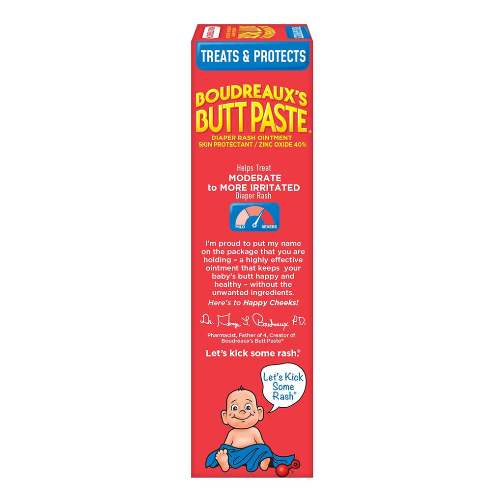 Boudreaux‰۪s Butt Paste Max Strength Diaper Rash Cream for Baby, Ointment With Zinc Oxide, 4 oz Tube