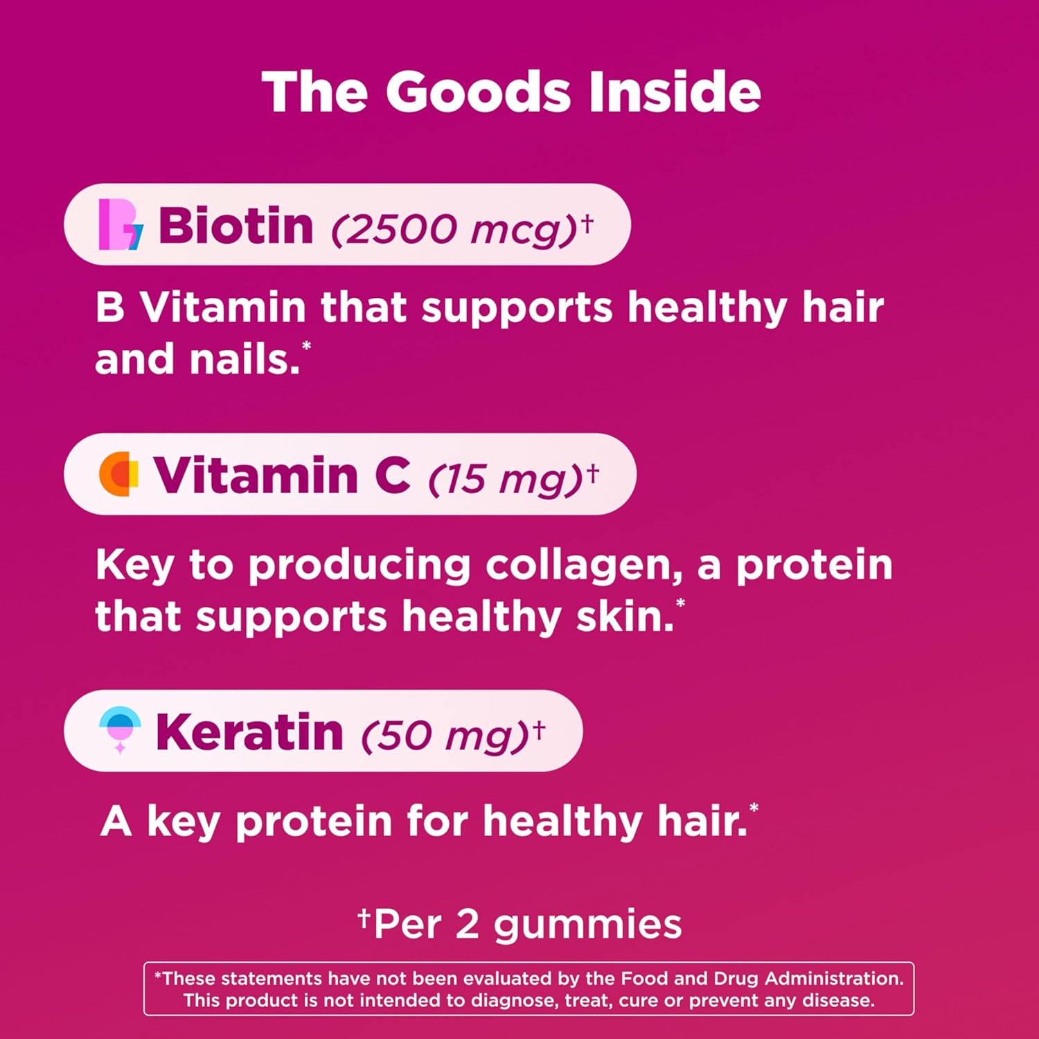 OLLY Undeniable Beauty Gummy, For Hair, Skin, Nails, Biotin, Vitamin C
