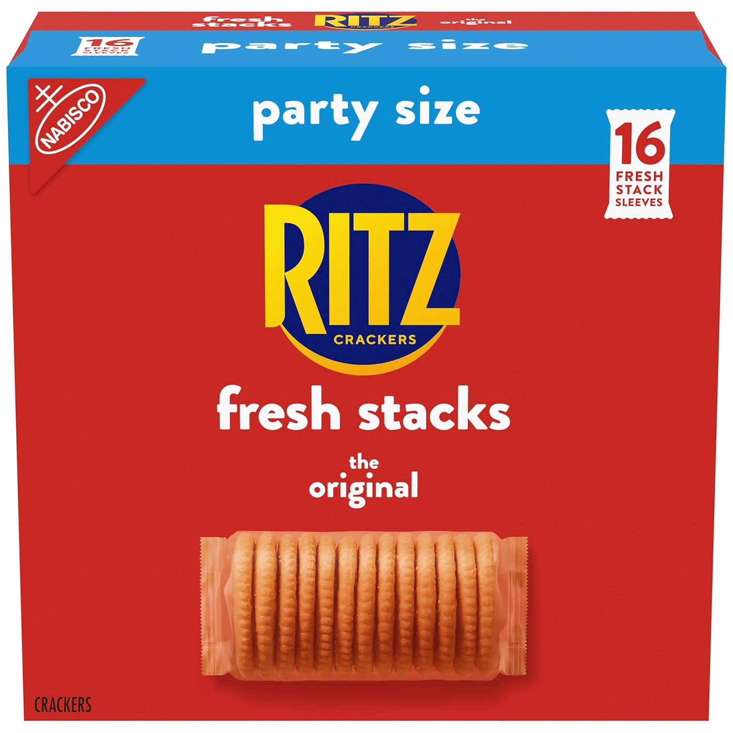 RITZ Fresh Stacks Original Crackers, Party Size, Travel Snacks, 23.7 oz (16