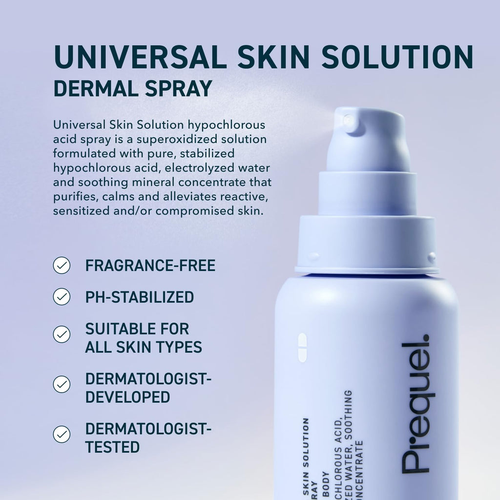 Prequel Skin Universal Skin Solution Hypochlorous Acid Spray for Face and