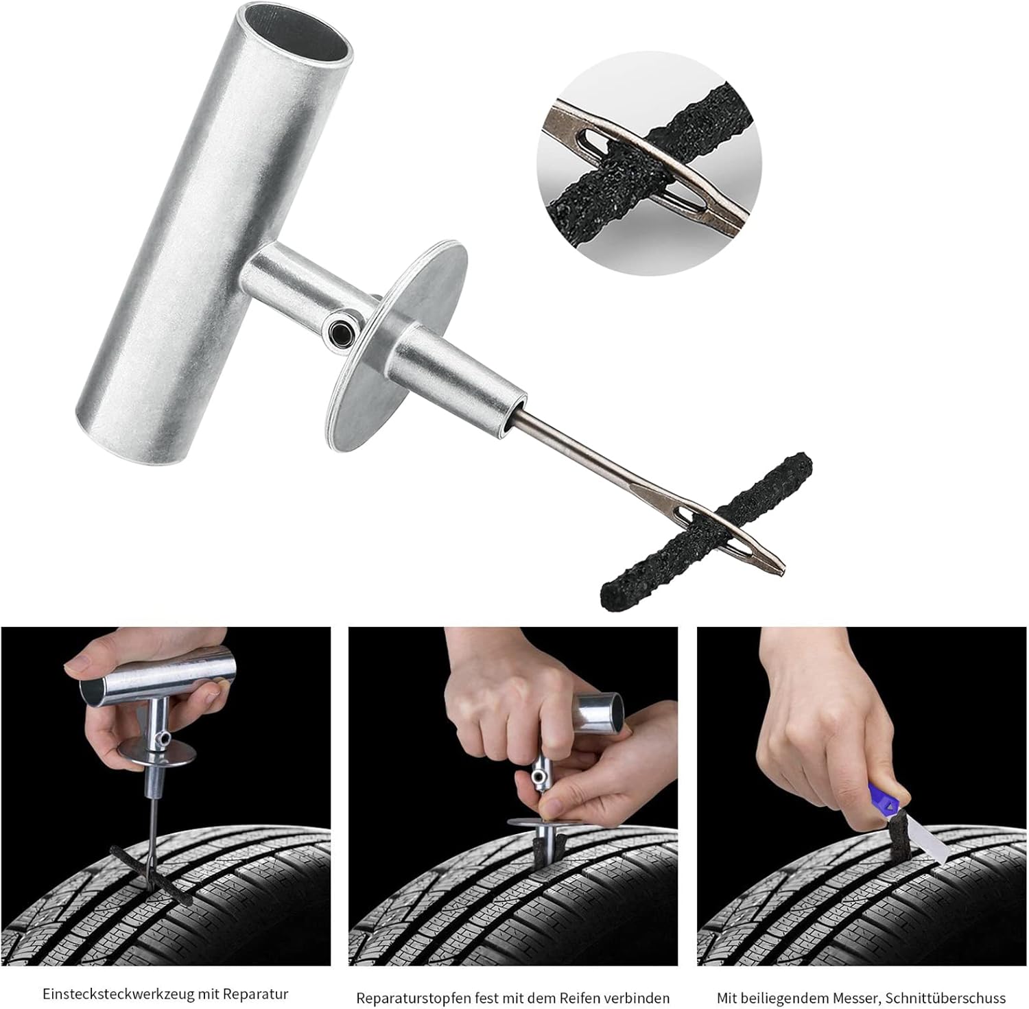 AUTOWN Tire Repair Kit - 68pcs Heavy Duty Tire Plug Kit, Universal Tire