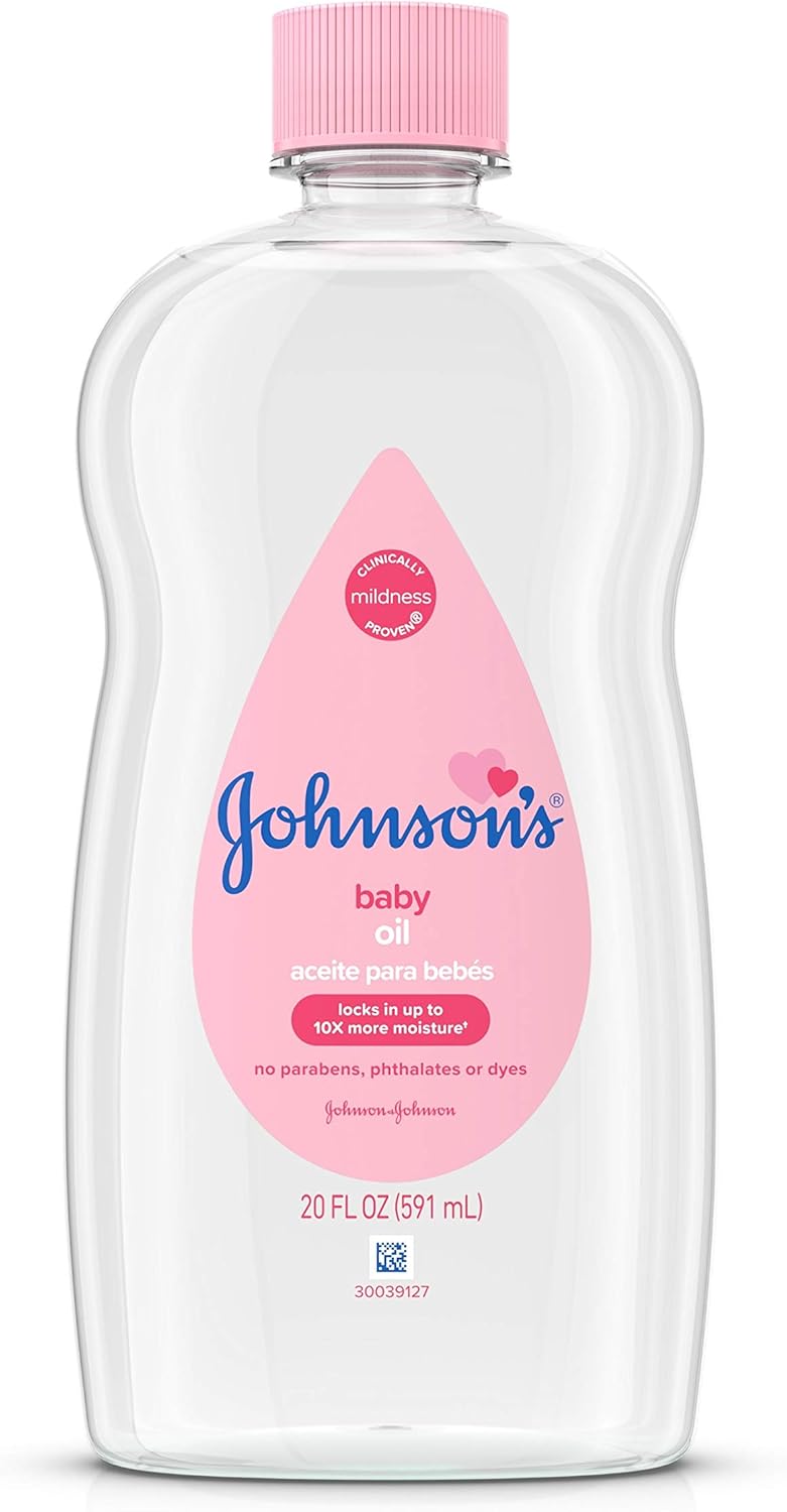 Johnson's Baby Oil, Pure Mineral Oil to help Prevent Moisture Loss for Baby