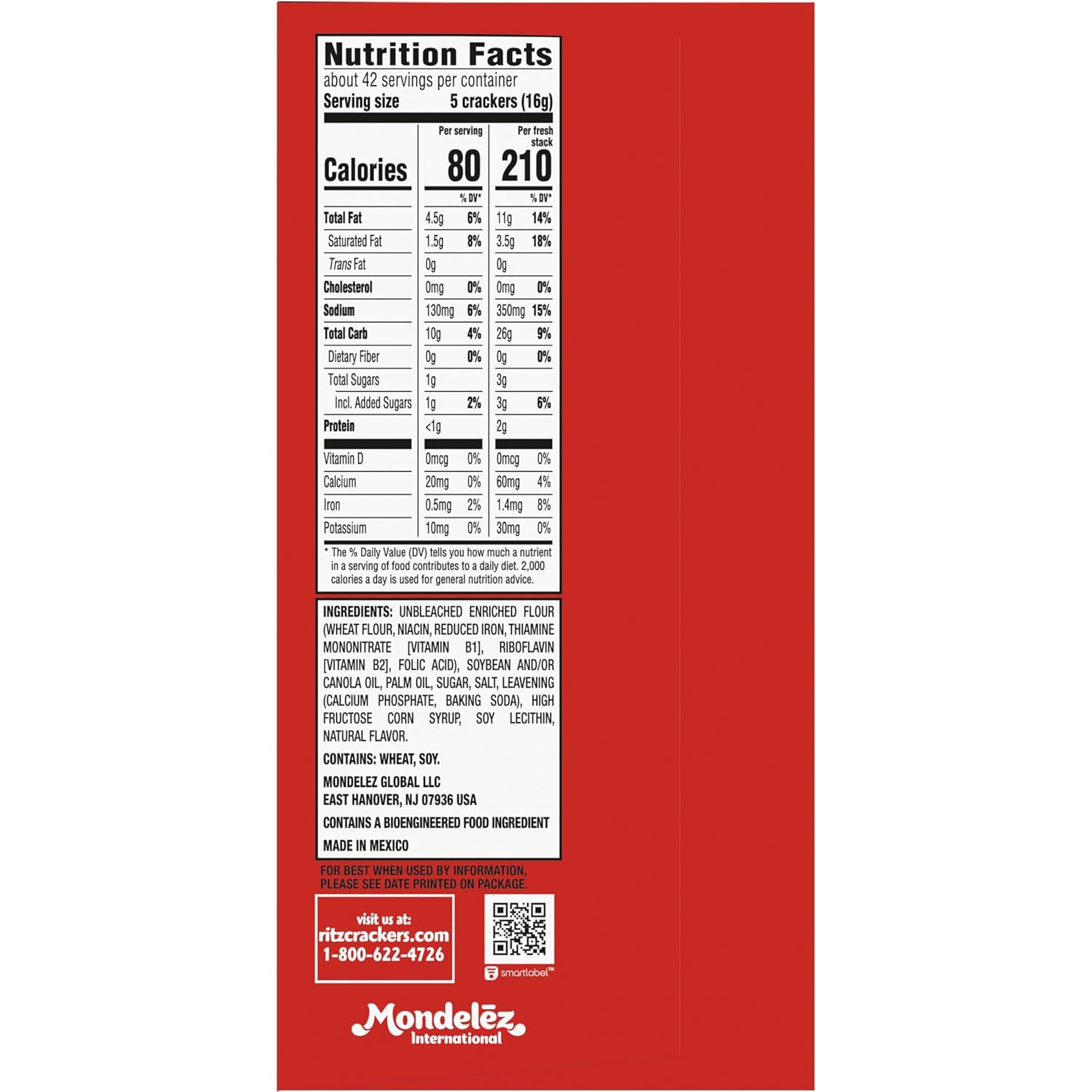 RITZ Fresh Stacks Original Crackers, Party Size, Travel Snacks, 23.7 oz (16