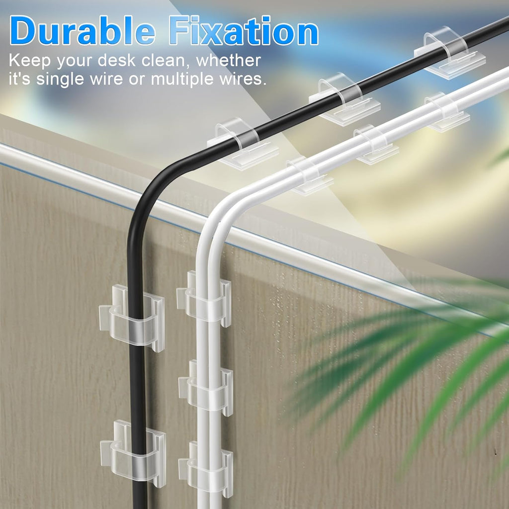 60 PCS XHF 5/8‰۝ Adhesive Cable Wire Clips Clear, Outdoor Christmas Light