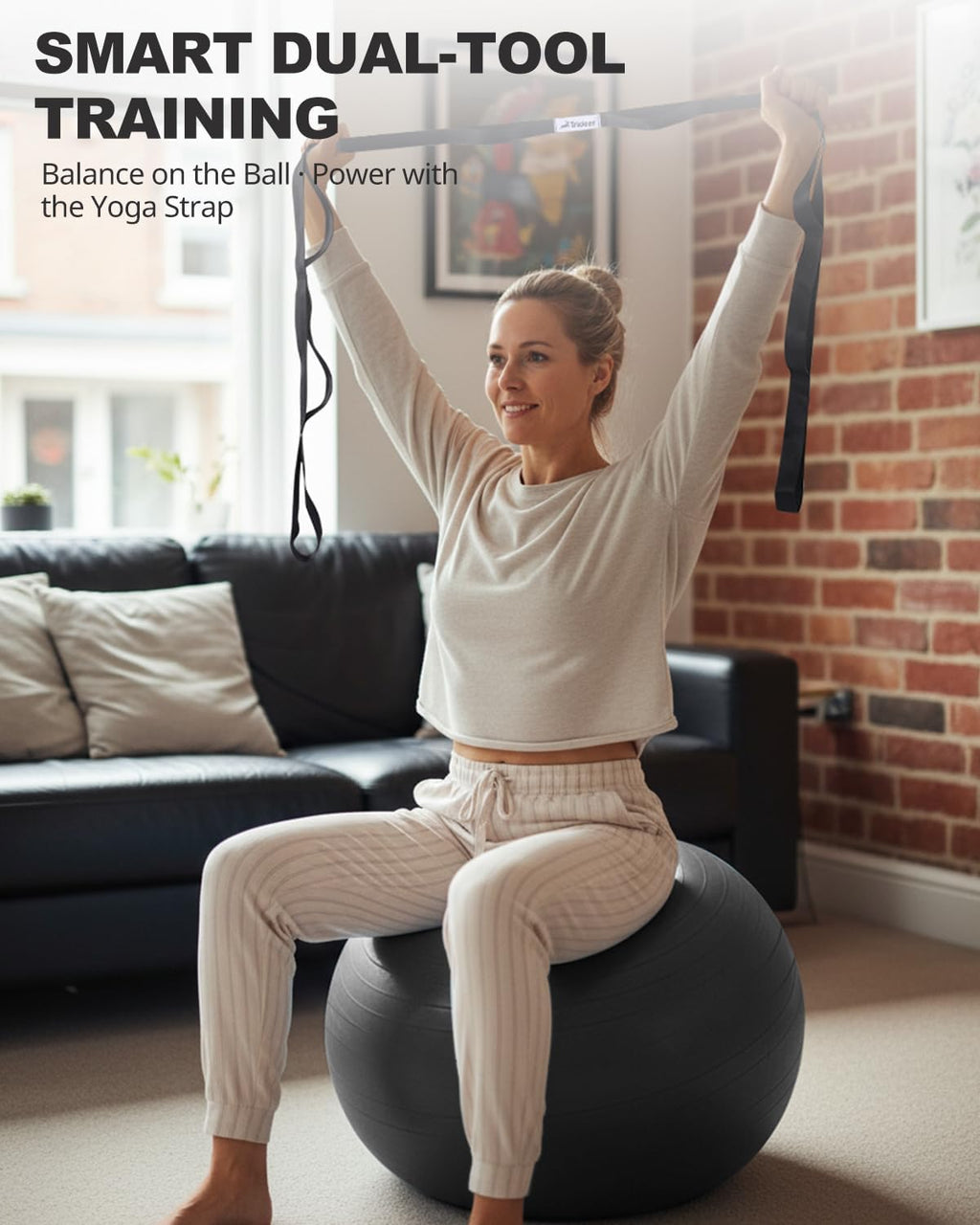 Trideer Exercise Ball for Yoga, Pilates & Fitness ‰ÛÒ Stability Ball Equipment for Home Gym & Office Chair, Core & Balance Training Accessories, Physical Therapy Equipment, Quick Pump Included, 5 Sizes