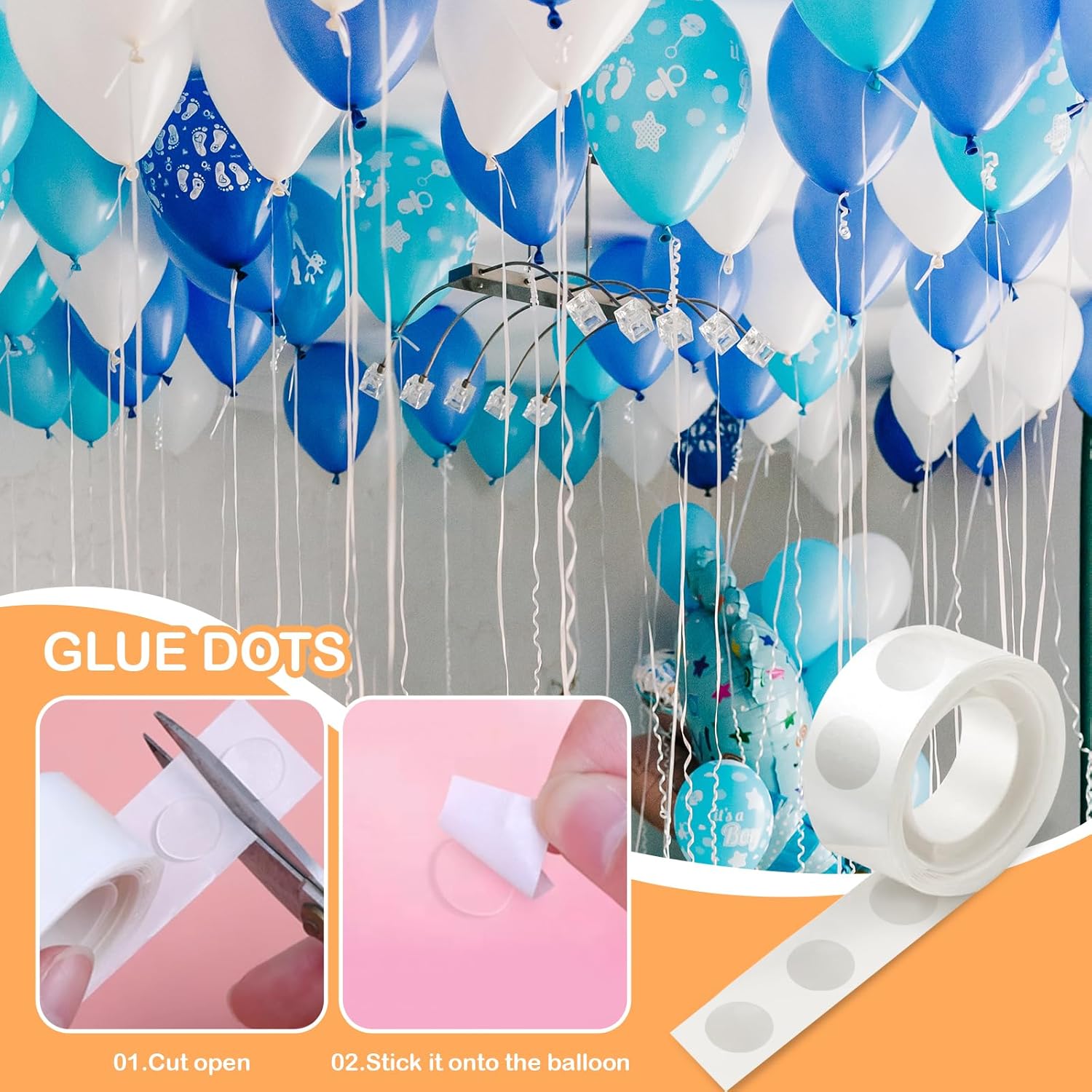 1000pcs Glue Point Clear Balloon Glue Removable Adhesive Dots Double Sided