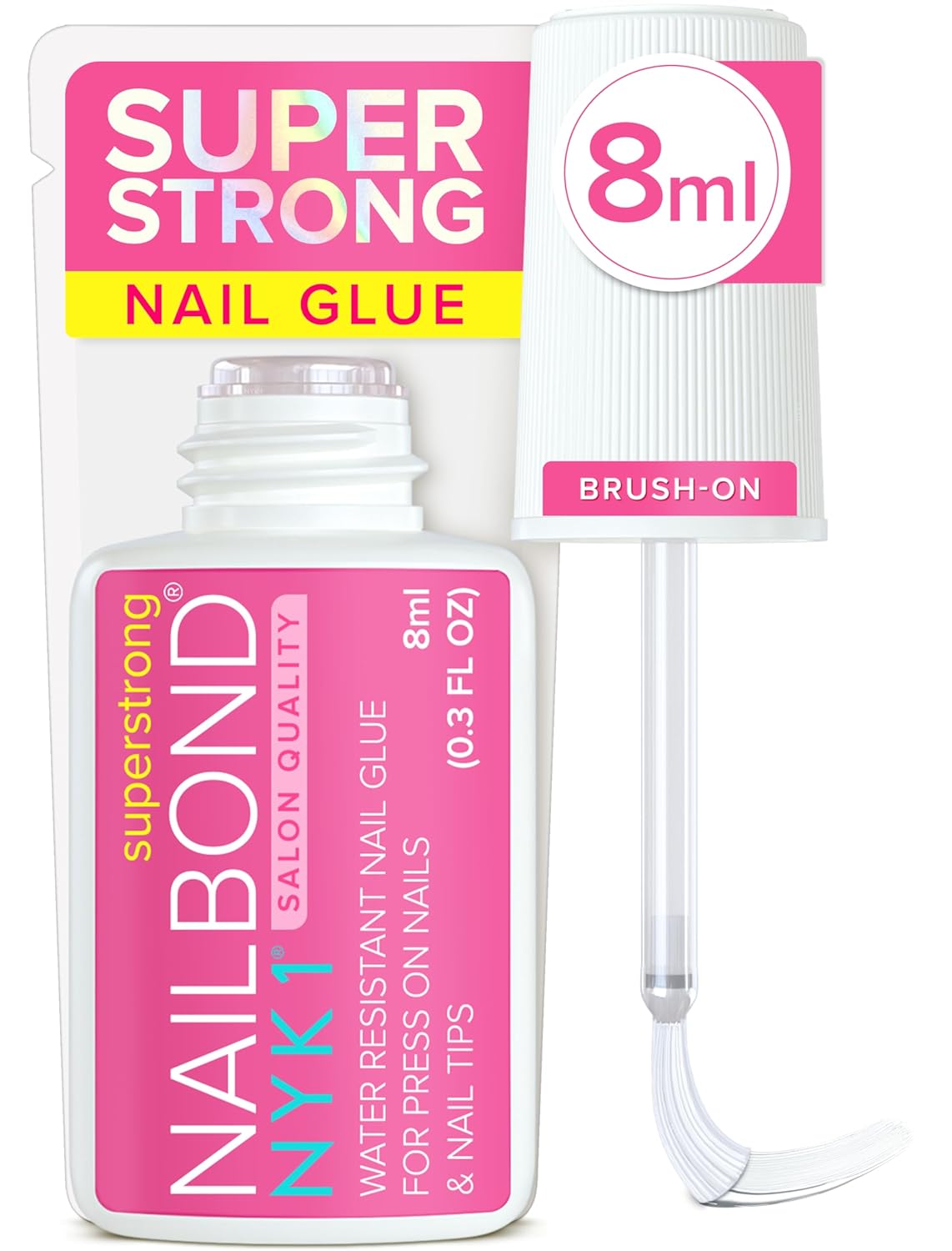 Super Strong Nail Glue for Press On Nails, Nail Tips & Acrylic Nails (8ml)