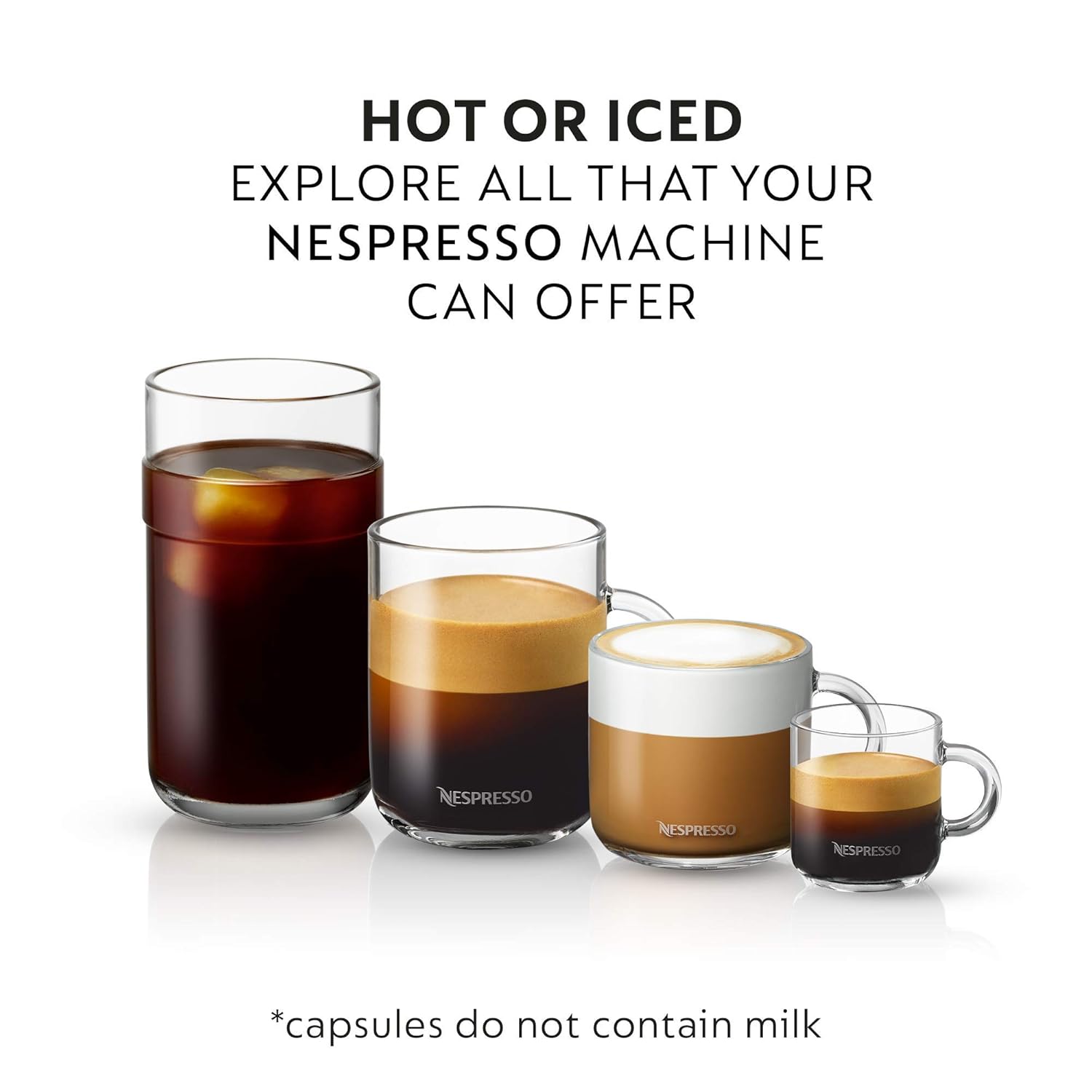 Nespresso Capsules Vertuo, Variety Pack, Medium and Dark Roast Coffee, 30