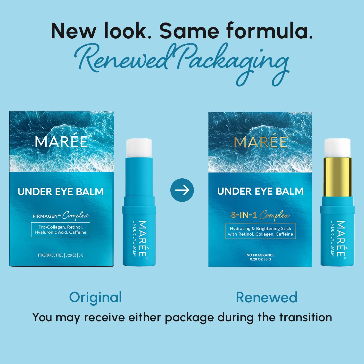 MAREE Under Eye Balm Stick Hydrating ‰ÛÒ Retinol Caffeine Under Eye