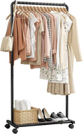 Sakugi Clothes Rack - Clothing Rack with Storage Mesh Shelf & Casters