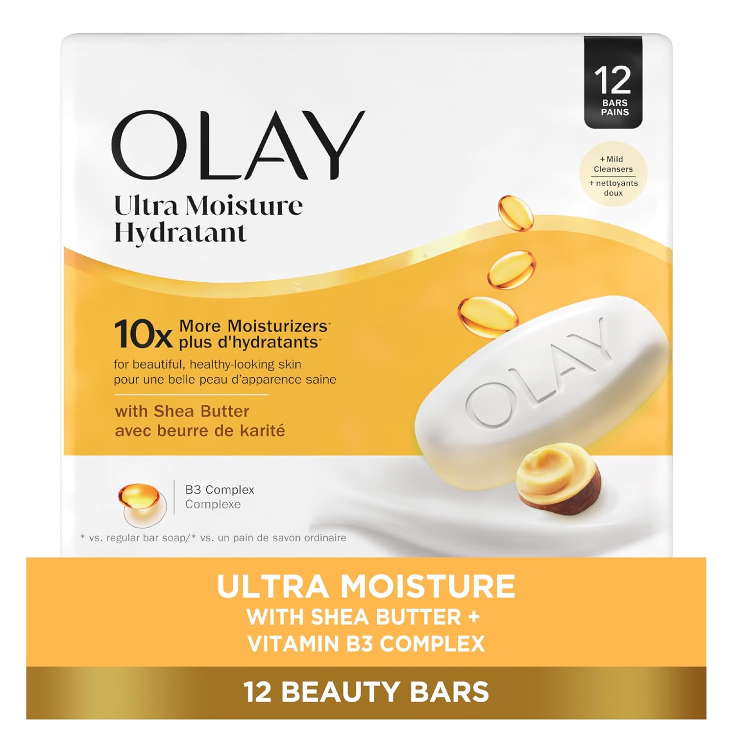 Olay Beauty Bar, Ultra Moisture,10x More Moisturizers, Nourishing