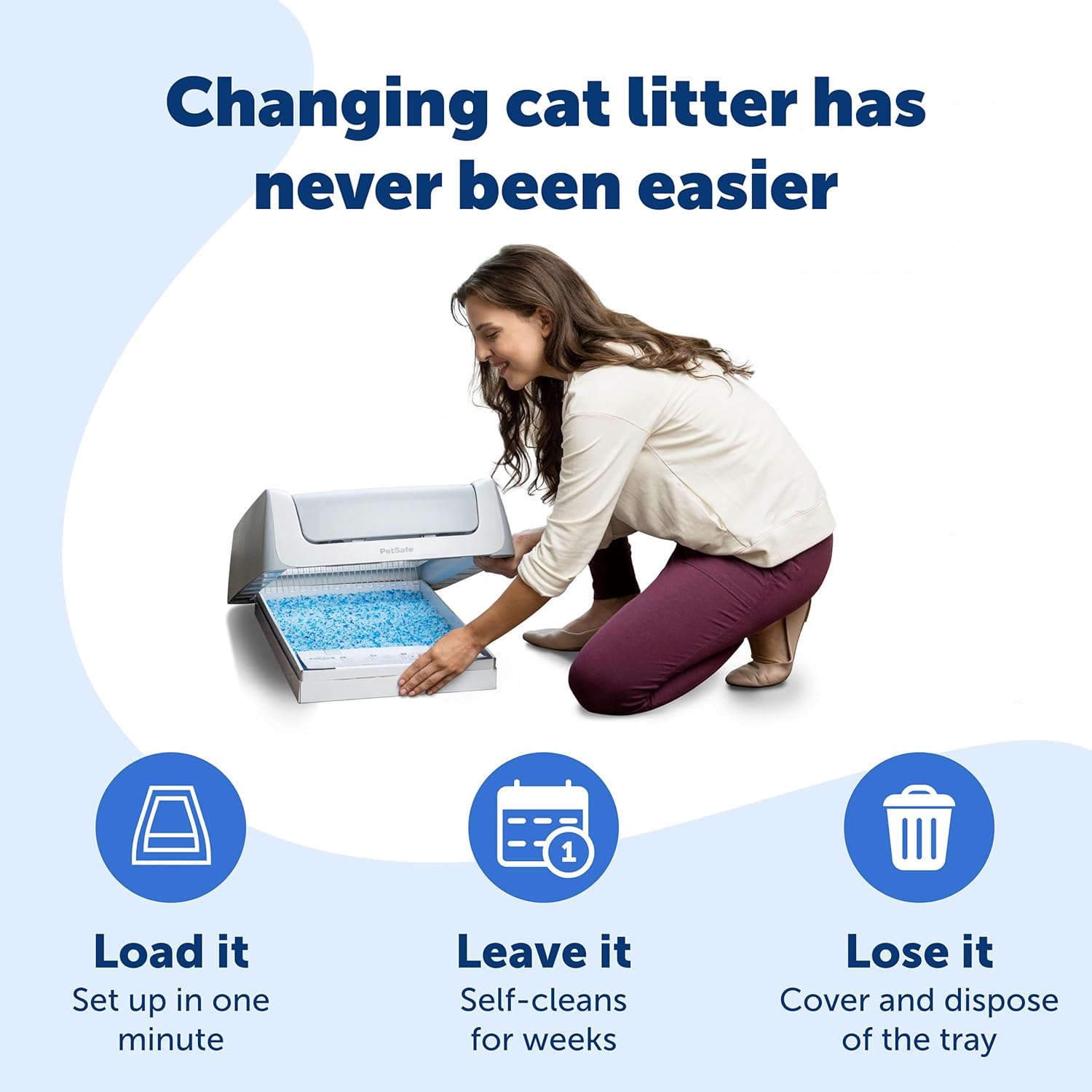 PetSafe ScoopFree Disposable Crystal Cat Litter Tray - Easy Cleaning Box - Refill Tray for Automatic Litter Box - Fresh Scent - 4.3 lb Bags - 3 Pack