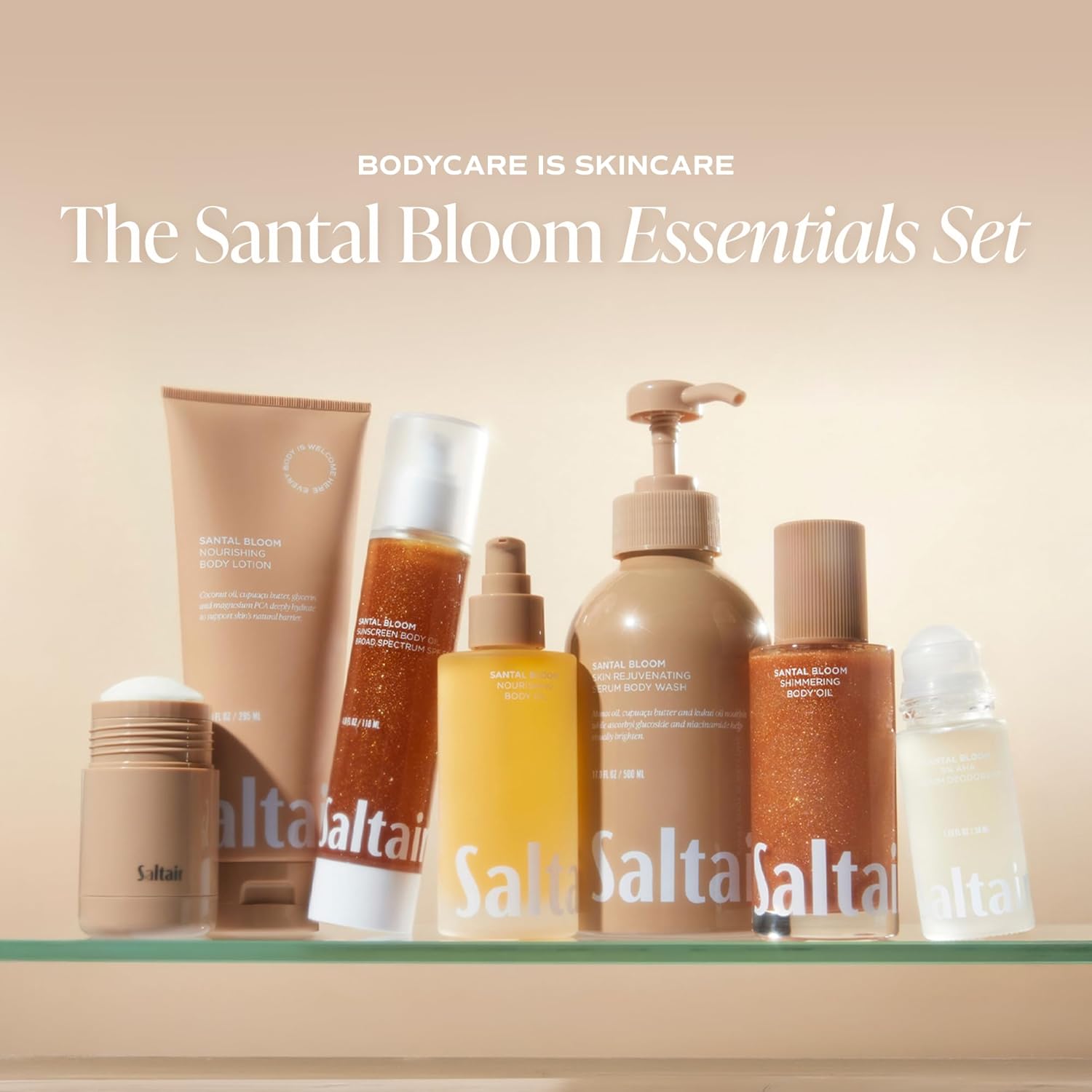 Saltair Body Oil - Luxurious Santal Bloom After Shower and Bath Oil for Women and Men. Botanical, Non-Greasy, Well-Absorbing Moisturizer for Hydrating Dry Skin ‰ÛÒ 4oz Pump Bottle