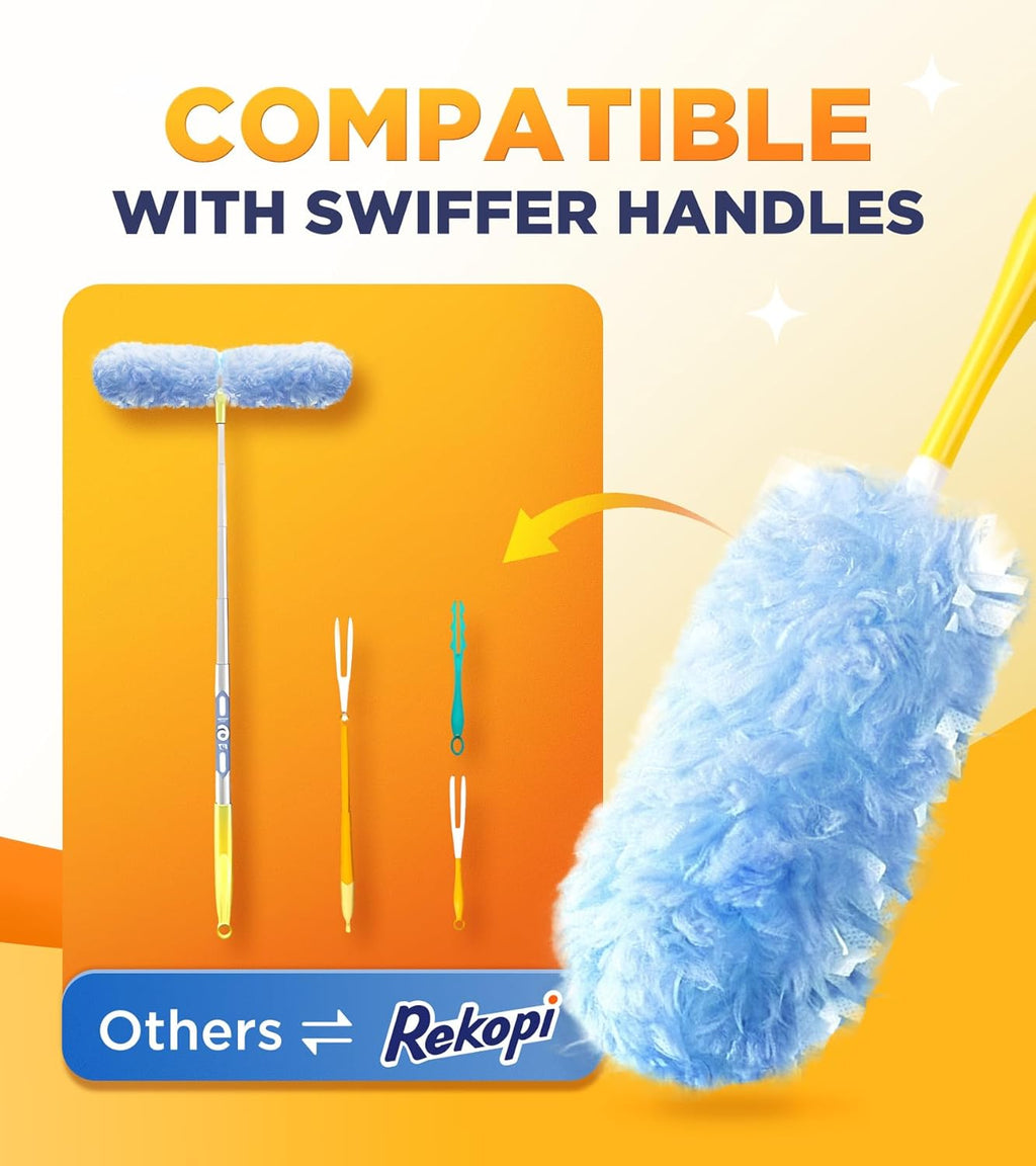 Heavy Duty Duster Refills for Swiffer Duster, 20 Count Duster Refills with 1 Handle, Multisurface 360å¡ Dusters with 4X Microfibers, Unscented Disposable Dusters for Cleaning