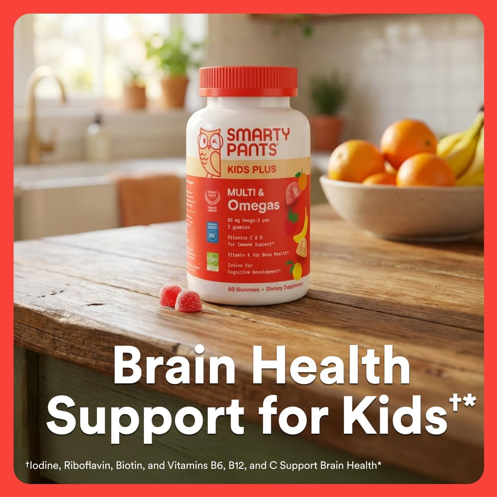 SmartyPants Kids Multivitamin Gummies with Omega 3 DHA/EPA, Vitamins D3, C