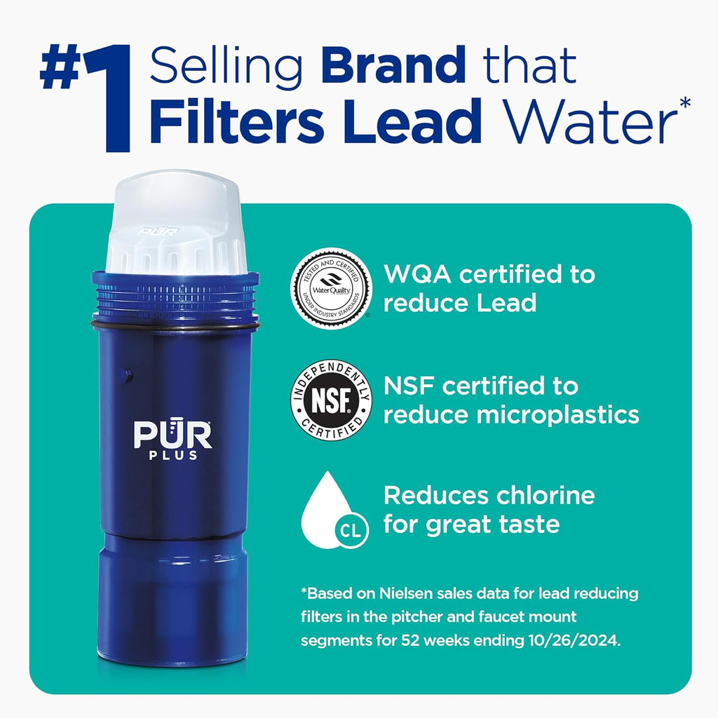 PUR Plus Water Filter Replacement for Pitchers & Dispensers, 6-Month Supply