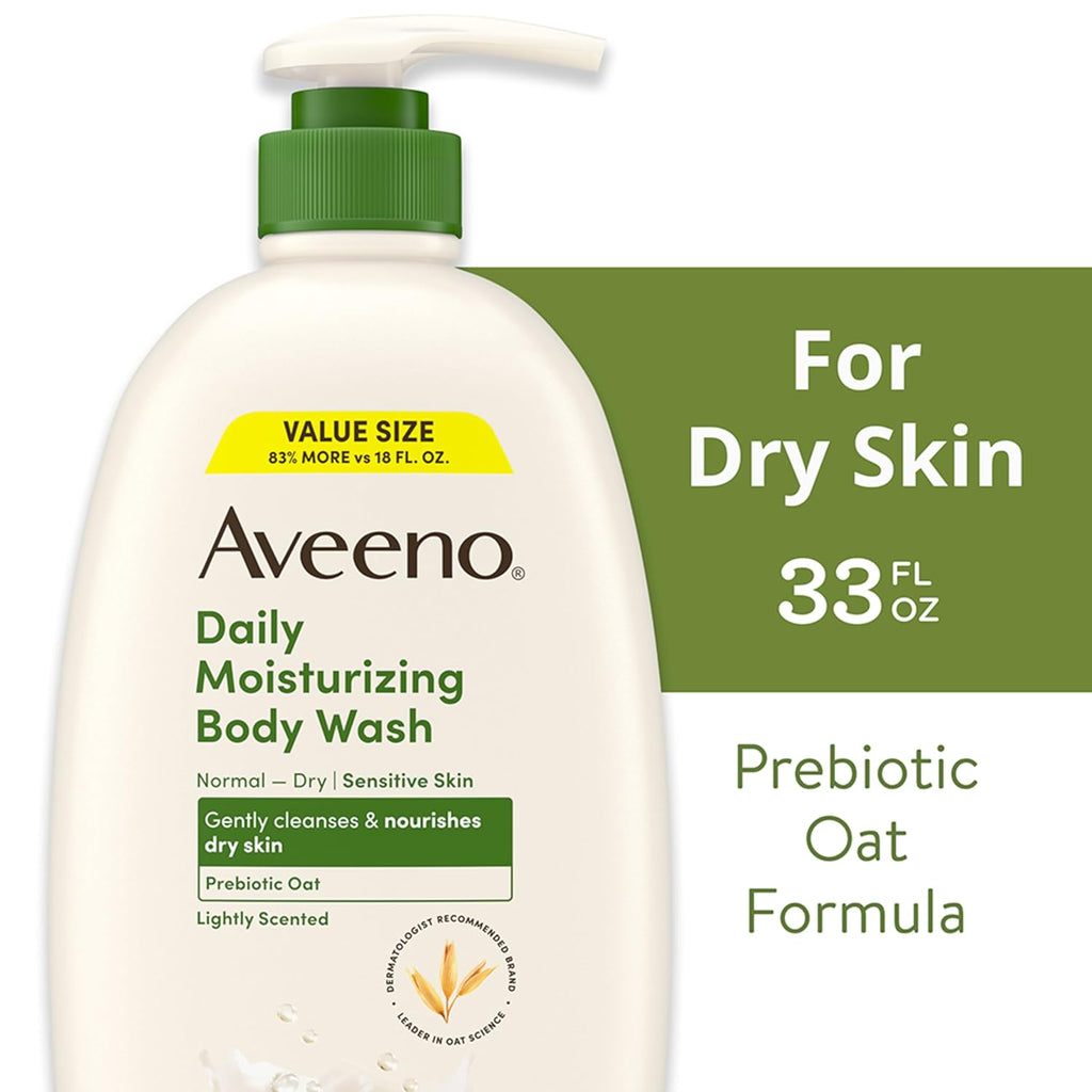 Aveeno Daily Moisturizing Body Wash for Dry & Sensitive Skin + Prebiotic Oat