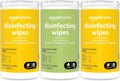 Amazon Basics Disinfecting Wipes, Lemon & Fresh Scent, Sanitizes/Cleans/Disinfects/Deodorizes, 255 Count (2 Packs Lemon, 1 Pack Fresh Scent)