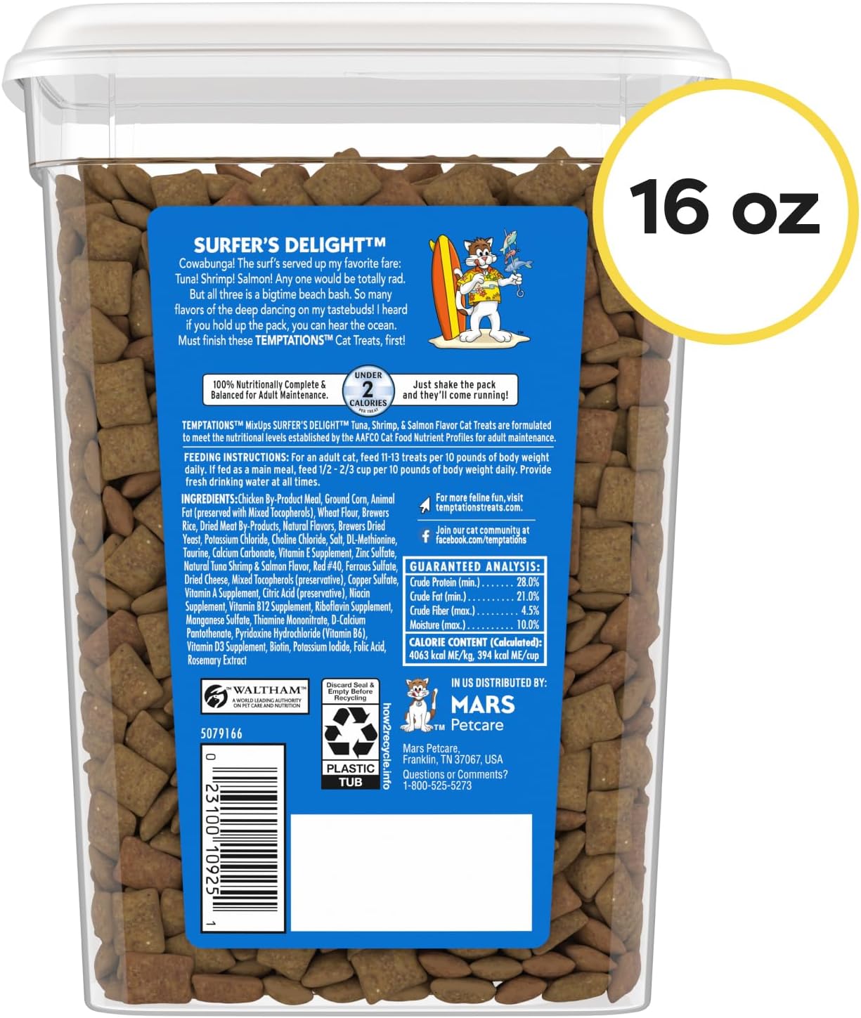 Temptations Cat Treats MixUps Surfer's Delight, Tuna, Shrimp, Salmon Flavor