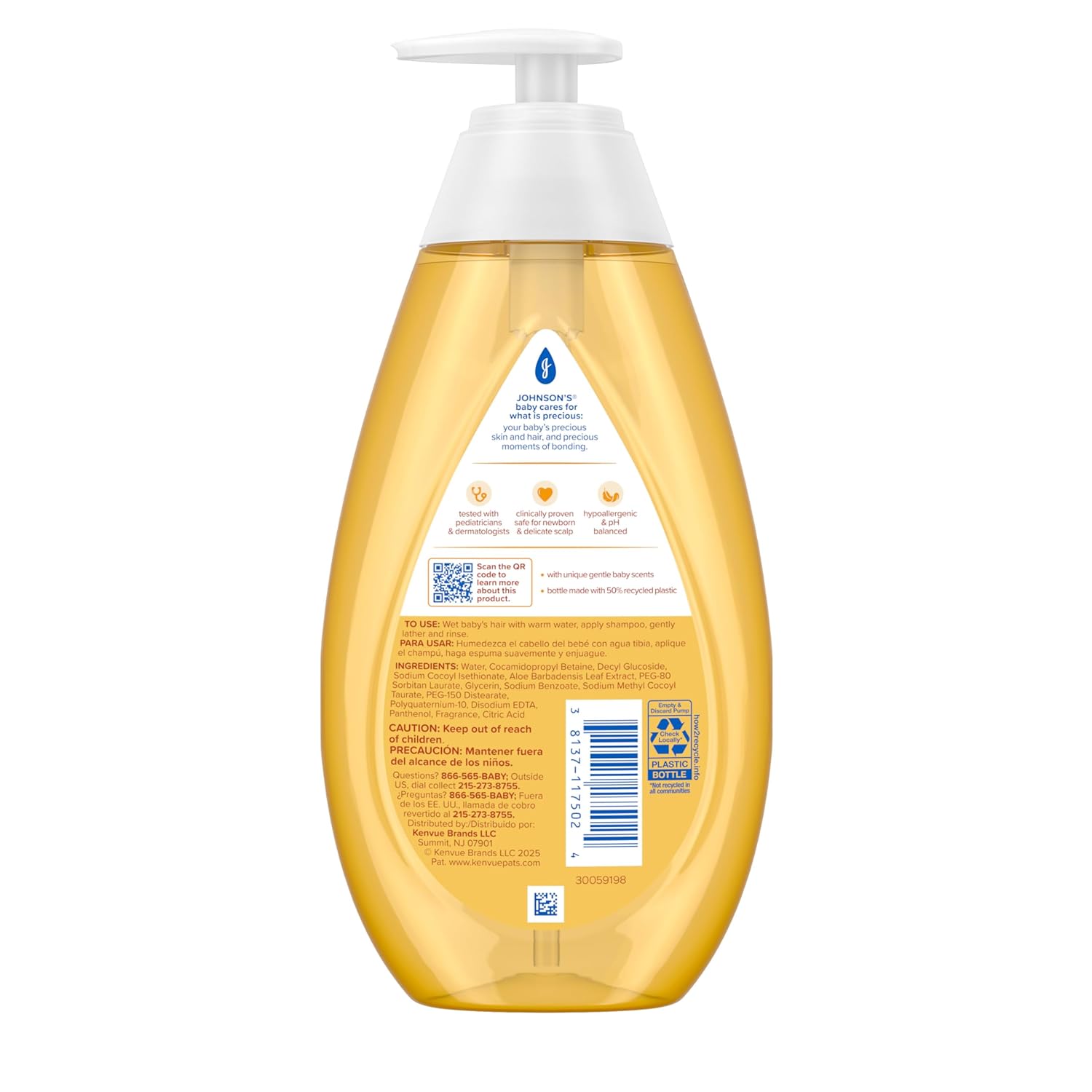 Johnson's Baby Shampoo with Aloe Vera & Vitamin B5, Tear Free, Newborn