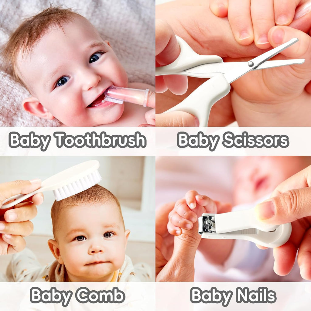 Baby Grooming Kit, Infant Safety Care Set with Hair Brush Comb Nail Clipper