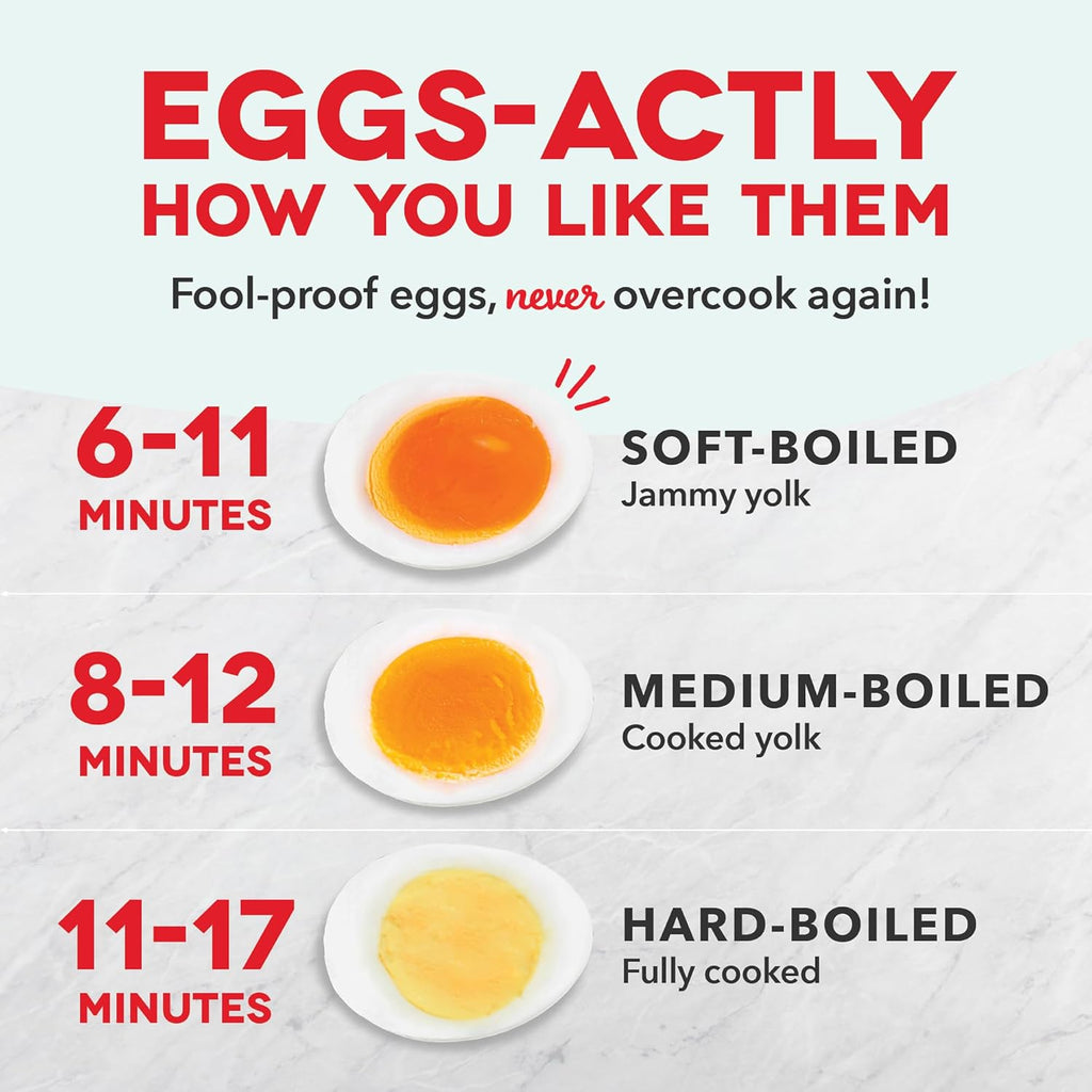 Dash Rapid Egg Cooker - Boiler, Poacher & Steamer - Includes Measuring & Recipe Guide - Dishwasher Safe - BPA Free - Holds 7 Eggs, Black