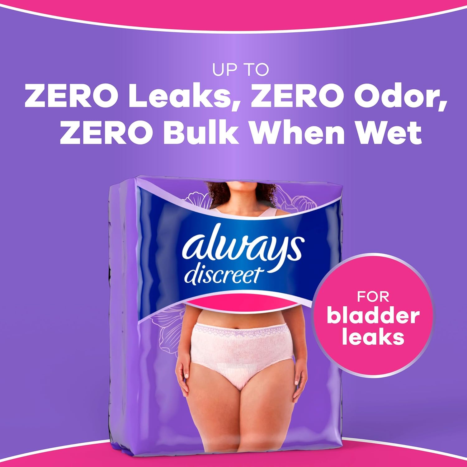 Always Discreet Adult Diapers for Women, Incontinence Underwear, Postpartum