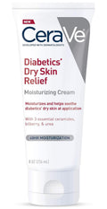 CeraVe Moisturizing Cream for Diabetics‰۪ Dry Skin, Urea Cream with Bilberry for Face and Body, Fragrance Free & Paraben Free, 8 Ounce