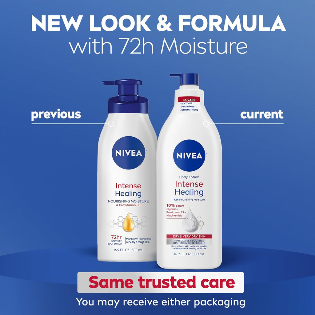 NIVEA Intense Healing Body Lotion for Very Dry, Itchy Skin with Glycerin