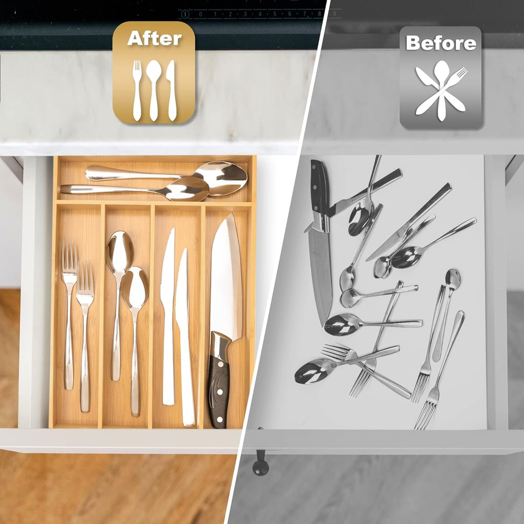 Besilord Silverware Organizer Kitchen Drawer Organizer Utensil Organizer