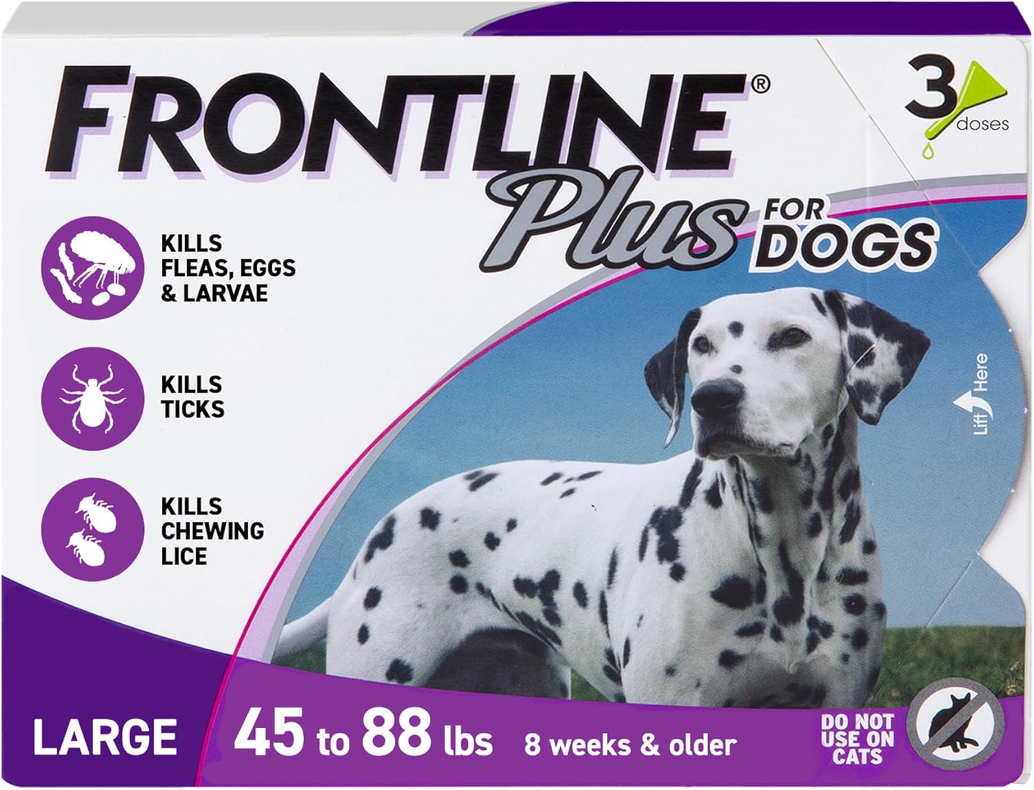 FRONTLINE Plus Flea and Tick Treatment for Large Dogs Up to 45 to 88 lbs. 3