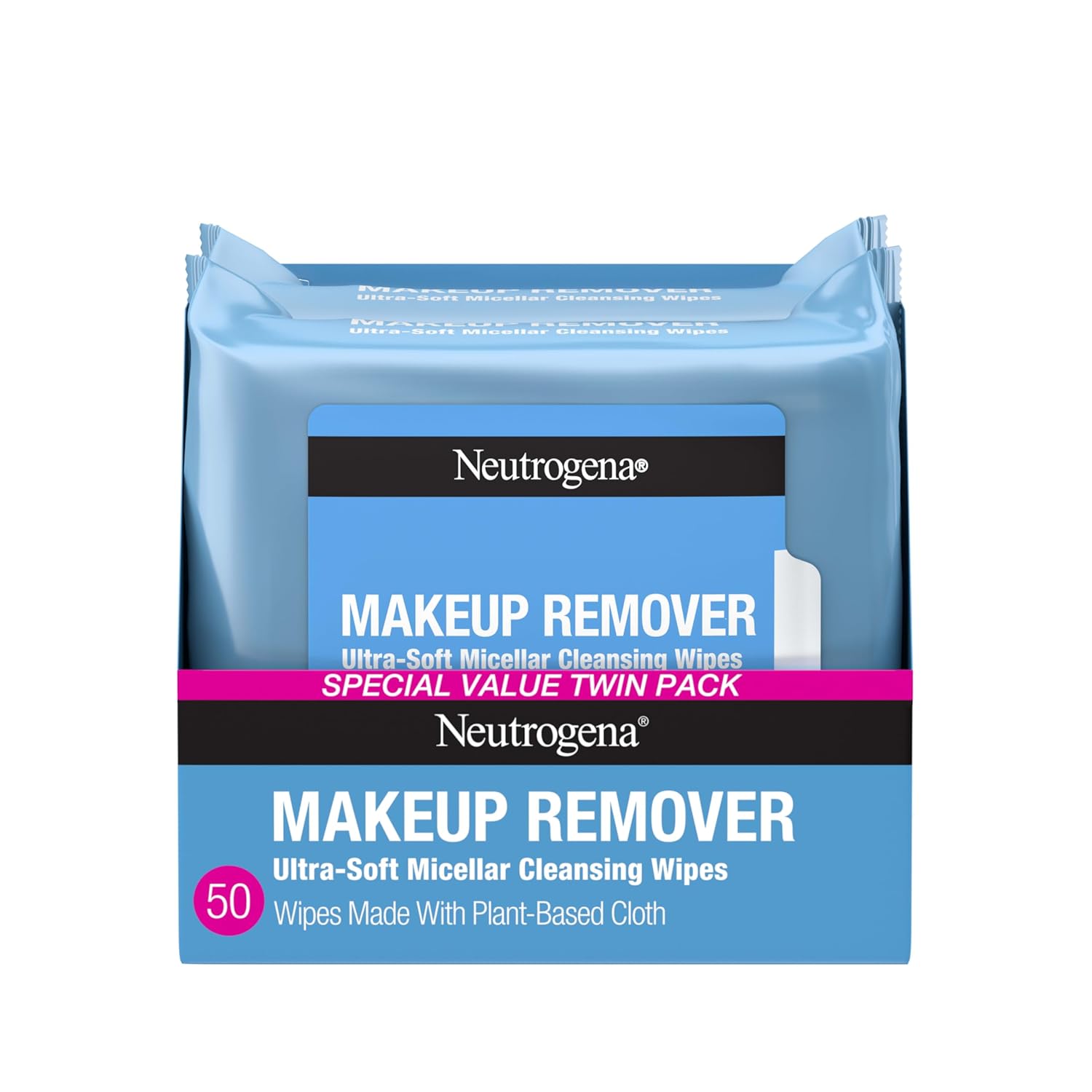 Neutrogena Makeup Remover Wipes Micellar Alcohol-Free Face Towelettes Remove