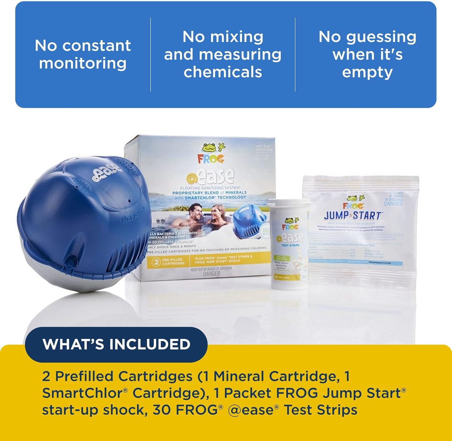 FROG @Ease Floating System for Hot Tubs - Quick & Easy Self-Regulating Hot
